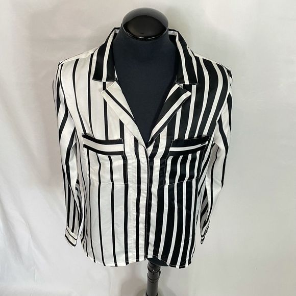 Volcom Stripped Button Down Blouse - Women’s 10 - Picture 5 of 8